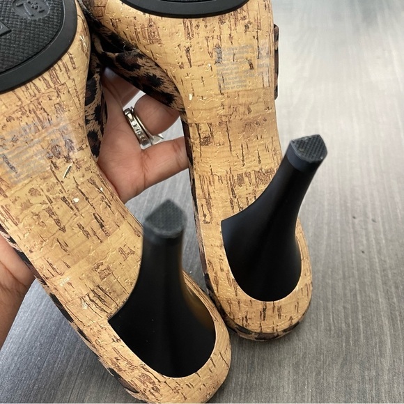 Fioni Leopard animal print Knot Slide  Heels Shoes Size 7.5 - Picture 11 of 12